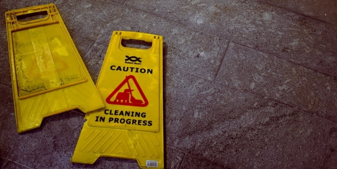 Caution Sign on the Ground