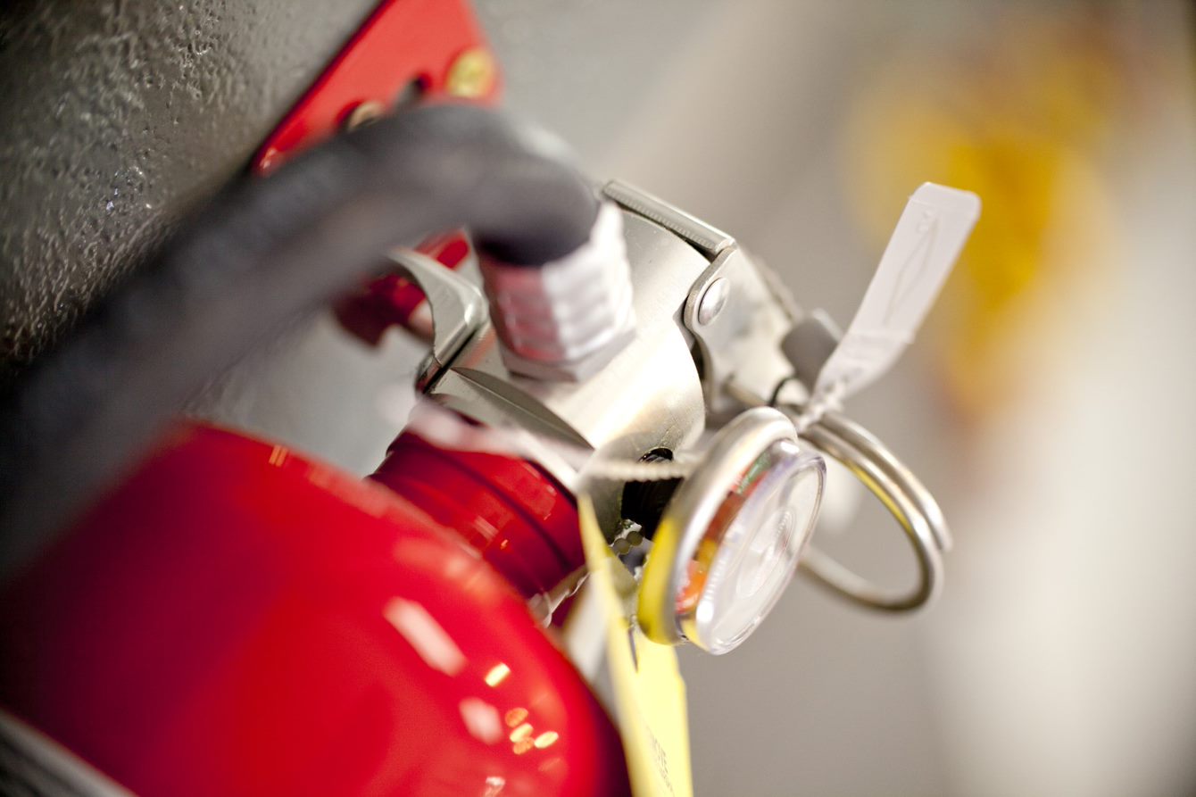 close up image of fire extinguisher