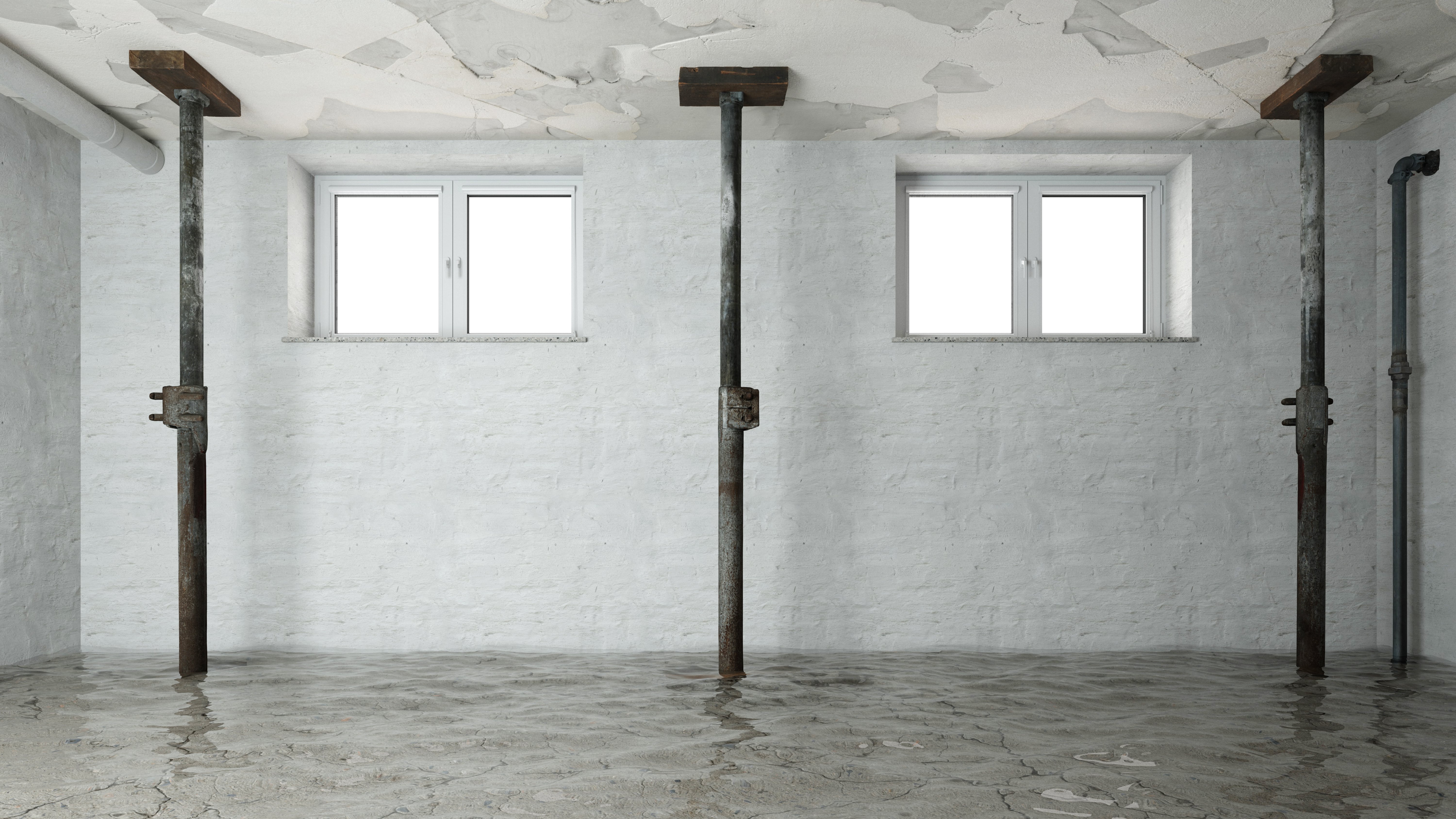 A flooded basement in Eastlake after storm damage