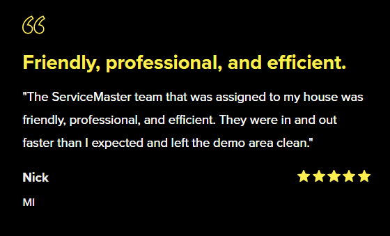 Review by Nick: "They were in and out faster than I expected and left the demo area clean".