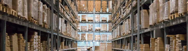 Boxes Organized in Warehouse