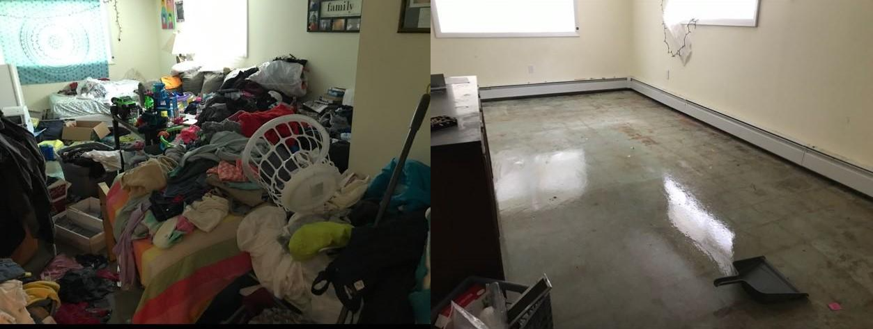 before and after water damage repair