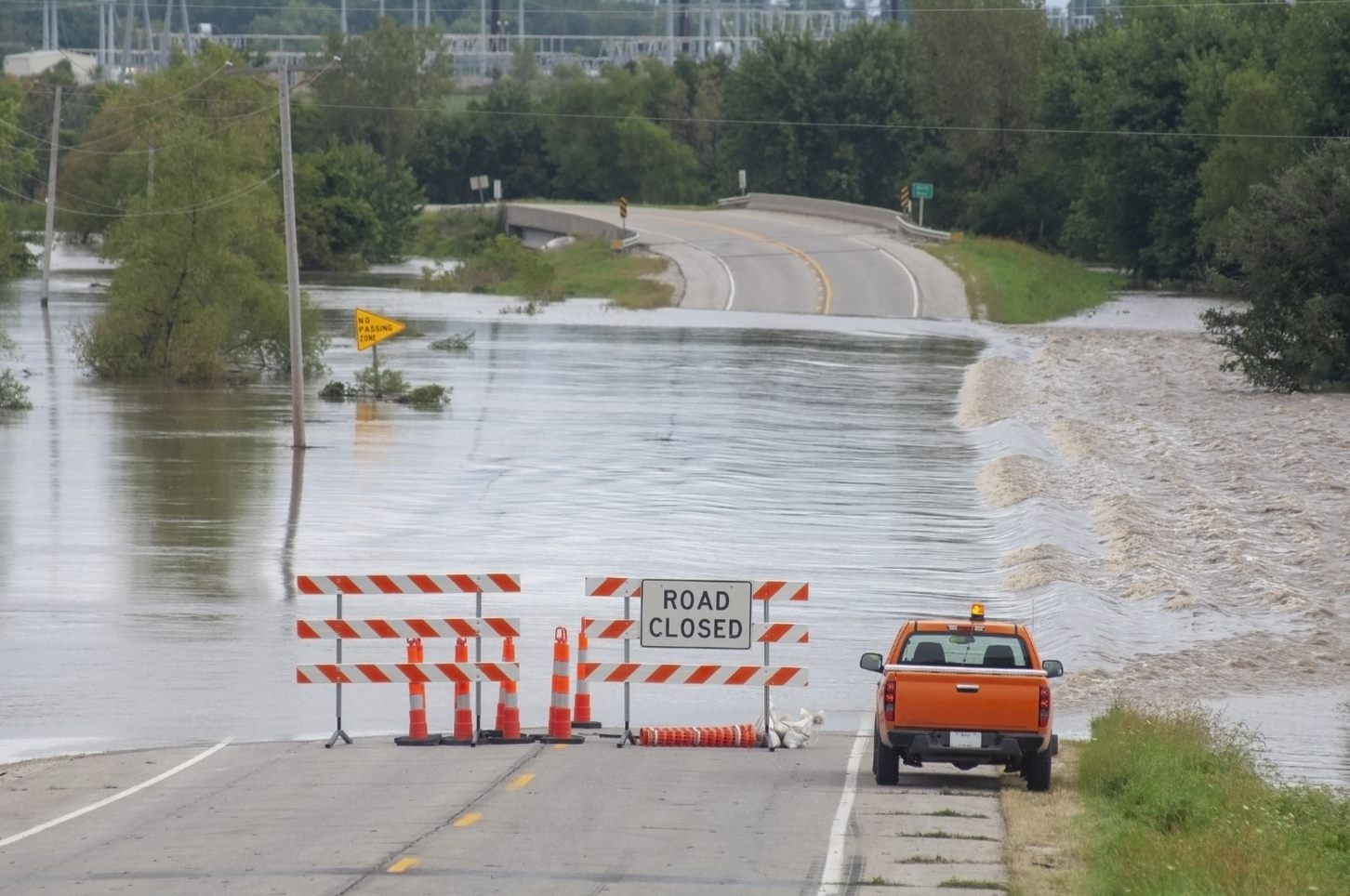 Road closed due to flooding