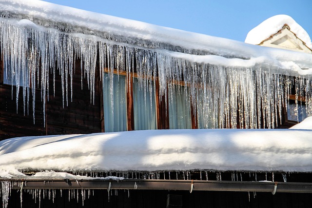 icicles hanging off gutters