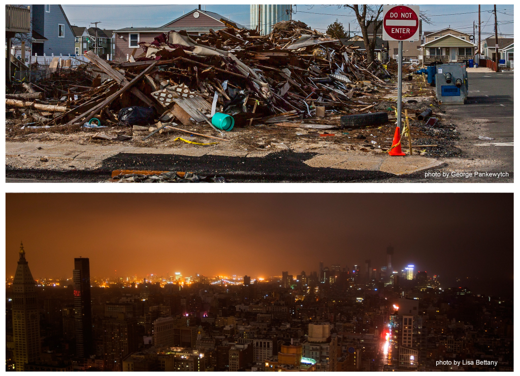 Damaged and undamaged cities