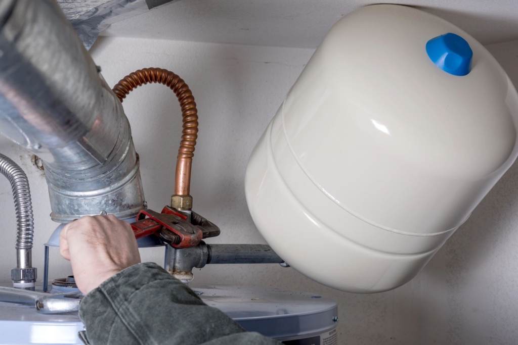 Water heater being fixed