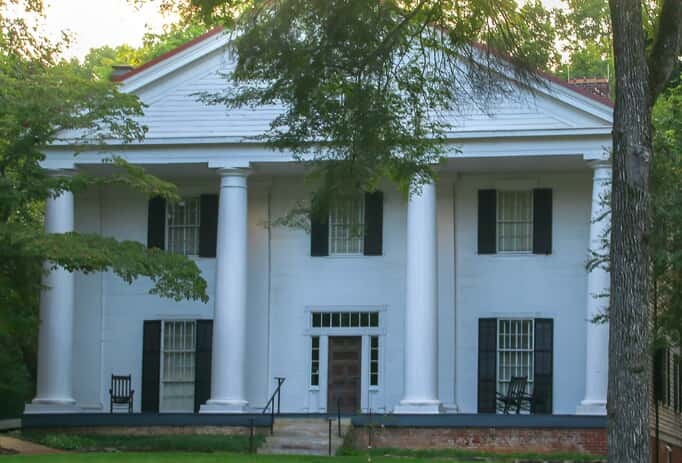 Front View of Large White House