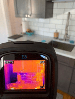 Thermal image of a kitchen