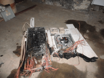 Damaged Electrical panel