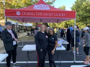 Stacy Burke, of the Salvation Army Fairfax with Dianne Anderson, ServiceMaster NCR’s Salvation Army Ambassador