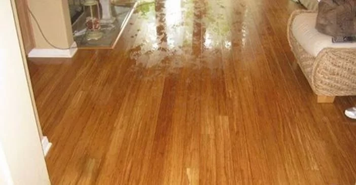 wet wood floor