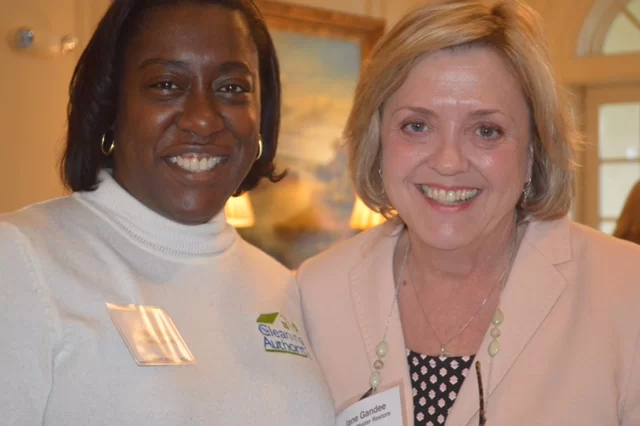 Sonja Caison of The Cleaning Authority pictured with Jane Gandee Vice President of the Chamber and owner of ServiceMaster NCR Alexandria on the right