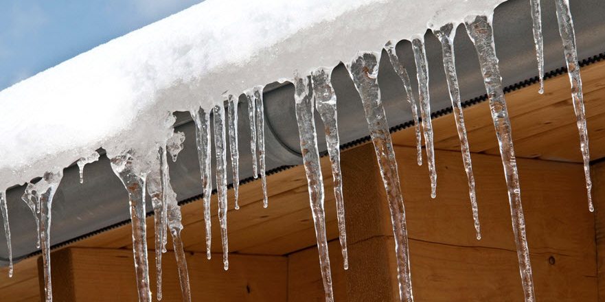 Icicles on gutters