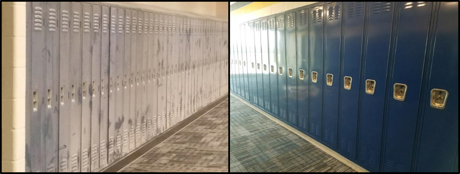 Before and after of school lockers