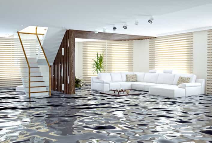 flooded living room 