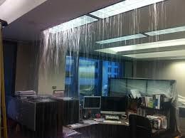 water leaking from ceiling in an office