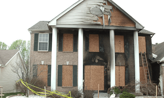 Fire damage home