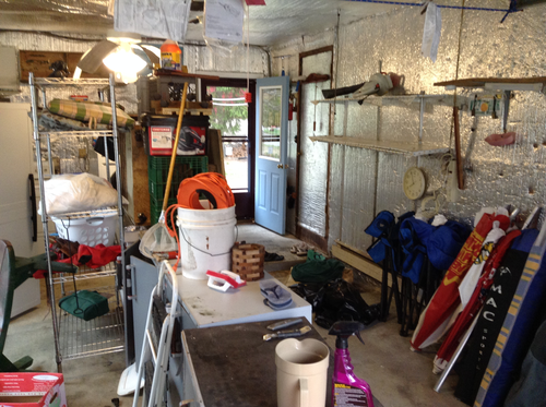 Cluttered garage