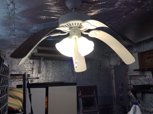 Ceiling fan in a room