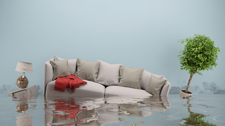 Couch Sinking in Flooding Water