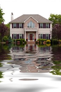Flooded front of a house