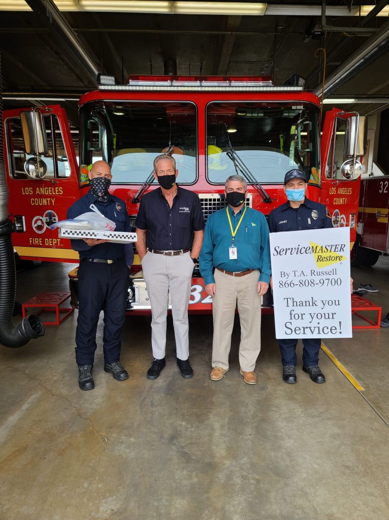 ServiceMaster team at a fire station