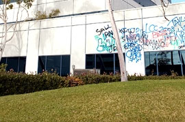 vandalism on building