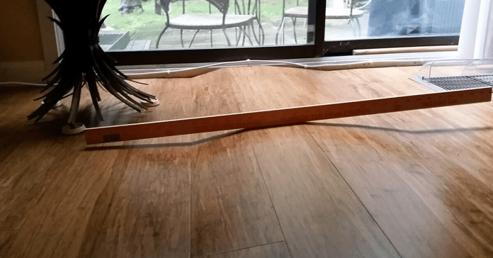 Warped hardwood floor