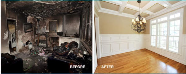 Fire Damage before and after