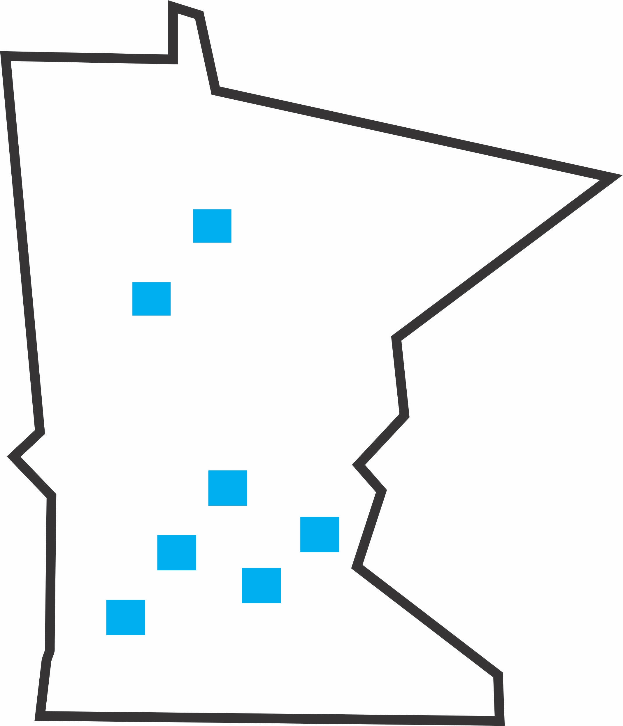 map of minnesota marked with servicemaster professional services locations