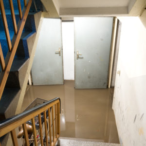 flooded basement caused by burst pipe