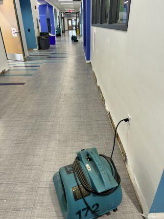 hallway water damage after