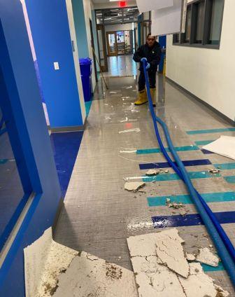 hallway water damage