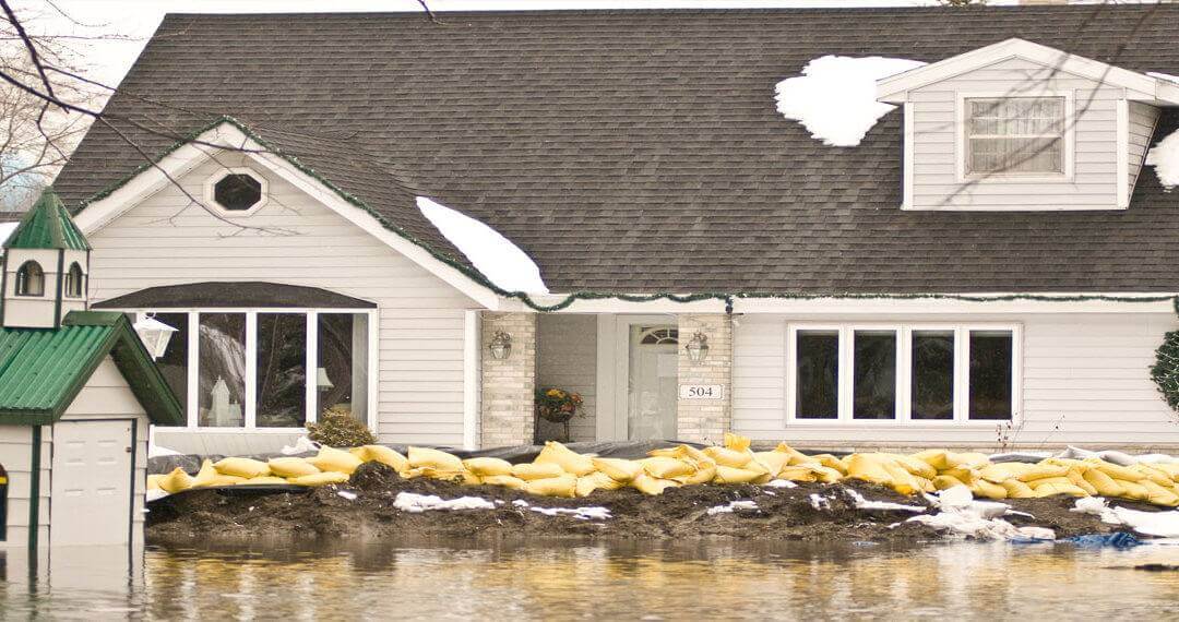 house affected by flood damage