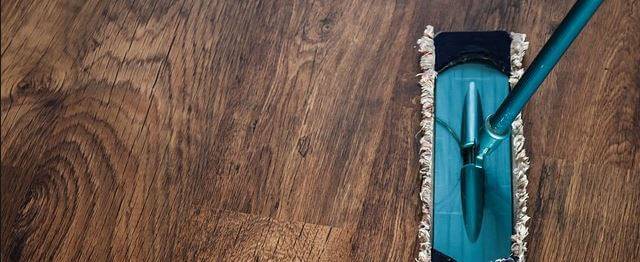 Hardwood floors with dust mop