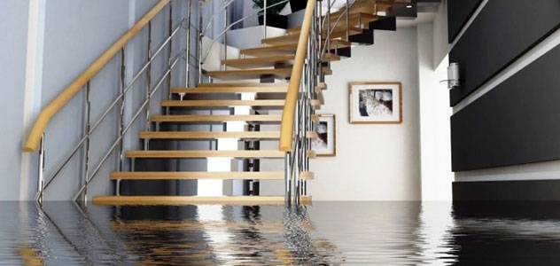Flooded staircase